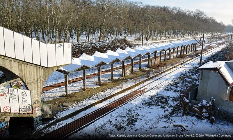 Wiata peronowa na przystanku Szczecin Pogodno